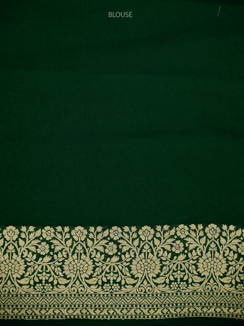 Bottle Green Floral Jaal Khaddi Georgette Handloom Banarasi Saree - Sacred Weaves