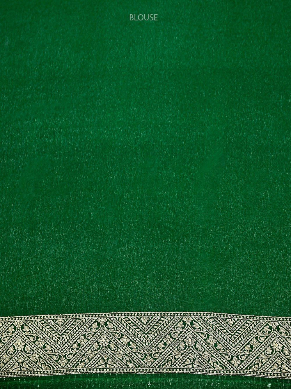 Bottle Green Zari Stripe Crepe Silk Handloom Banarasi Saree - Sacred Weaves