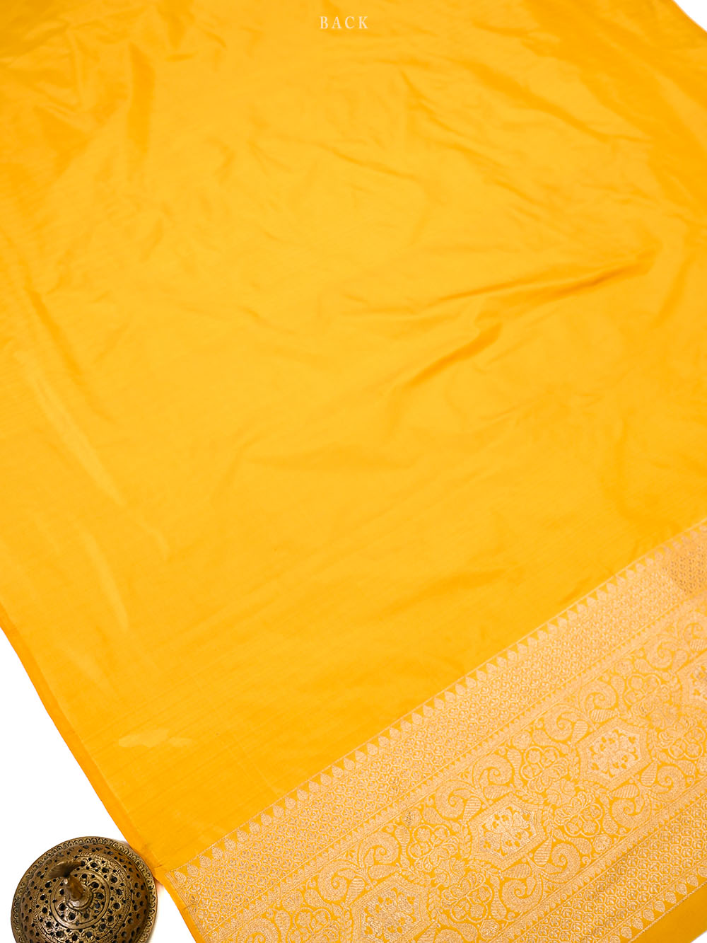 Yellow Floral Booti Katan Silk Handloom Banarasi Suit - Sacred Weaves
