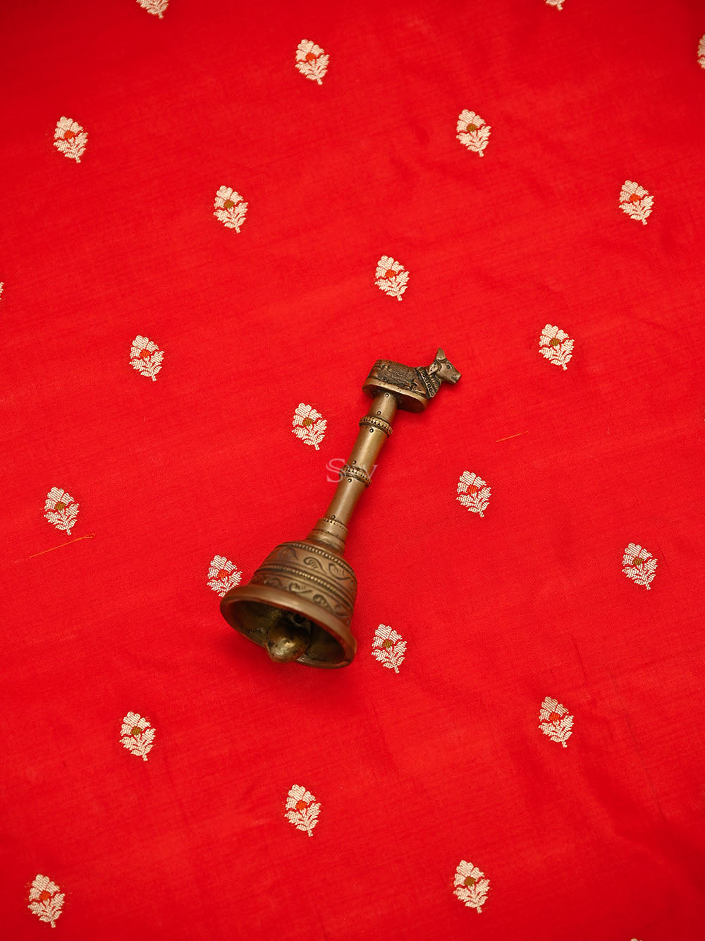 Red Meenakari Booti Katan Silk Handloom Banarasi Suit - Sacred Weaves