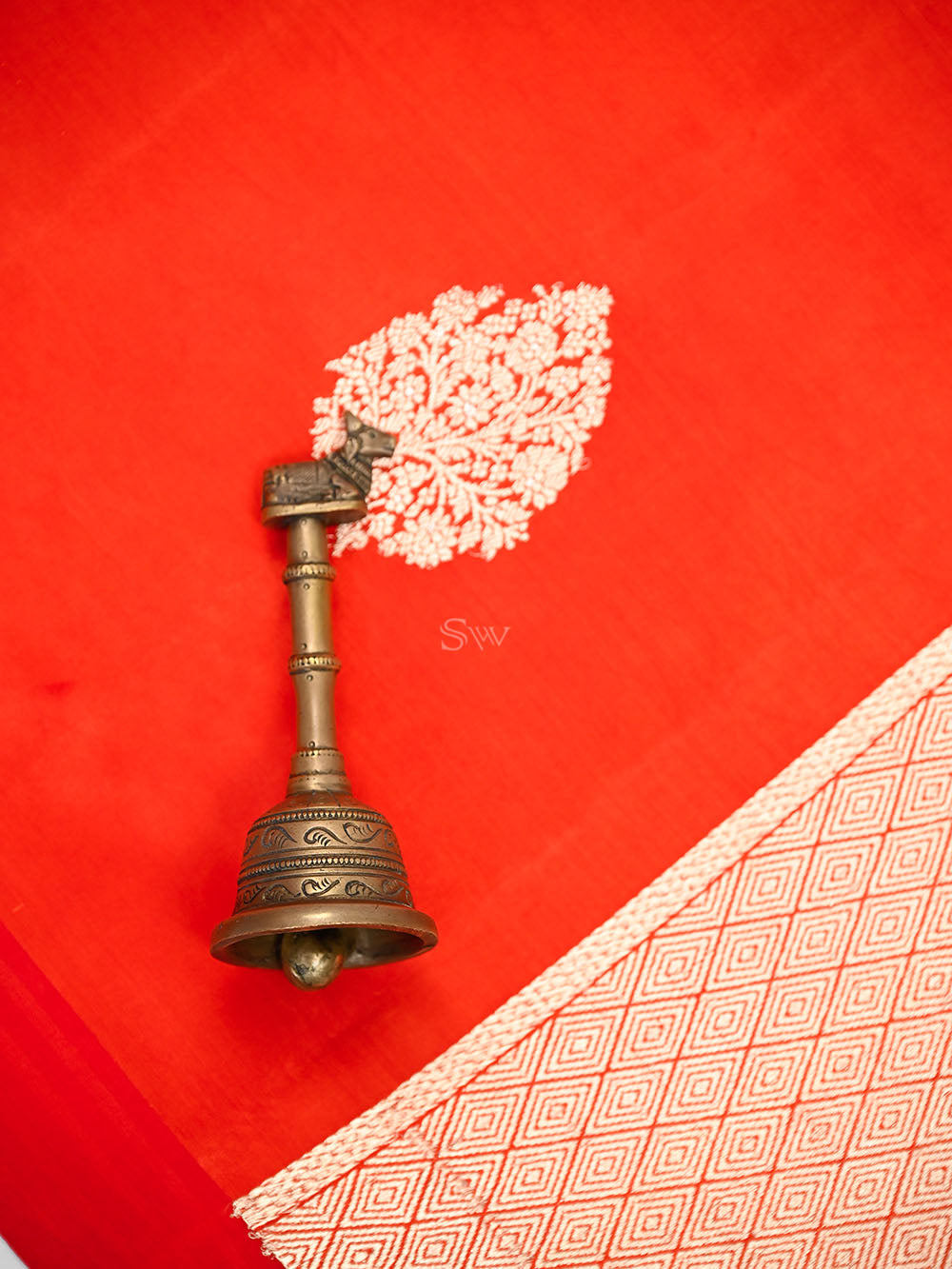 Dark Orange Boota Pure Silk Handloom Banarasi Saree - Sacred Weaves