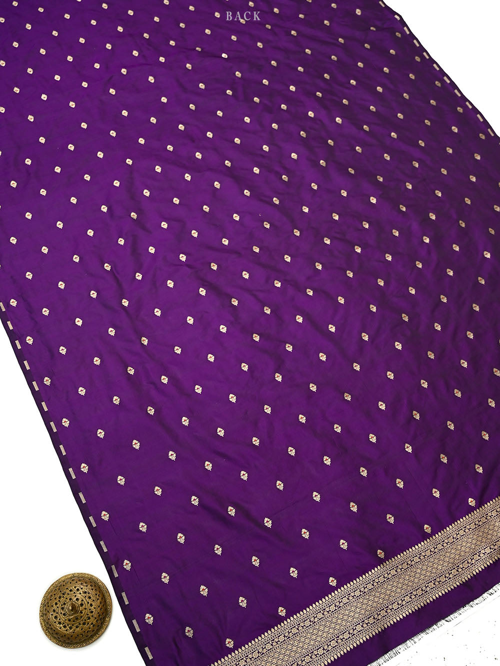 Purple Meenakari Booti Katan Silk Handloom Banarasi Suit - Sacred Weaves
