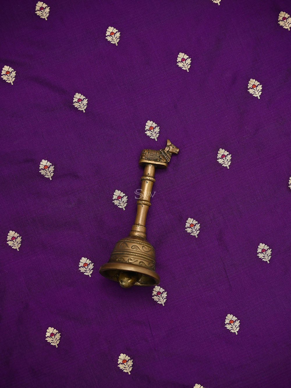 Purple Meenakari Booti Katan Silk Handloom Banarasi Suit - Sacred Weaves