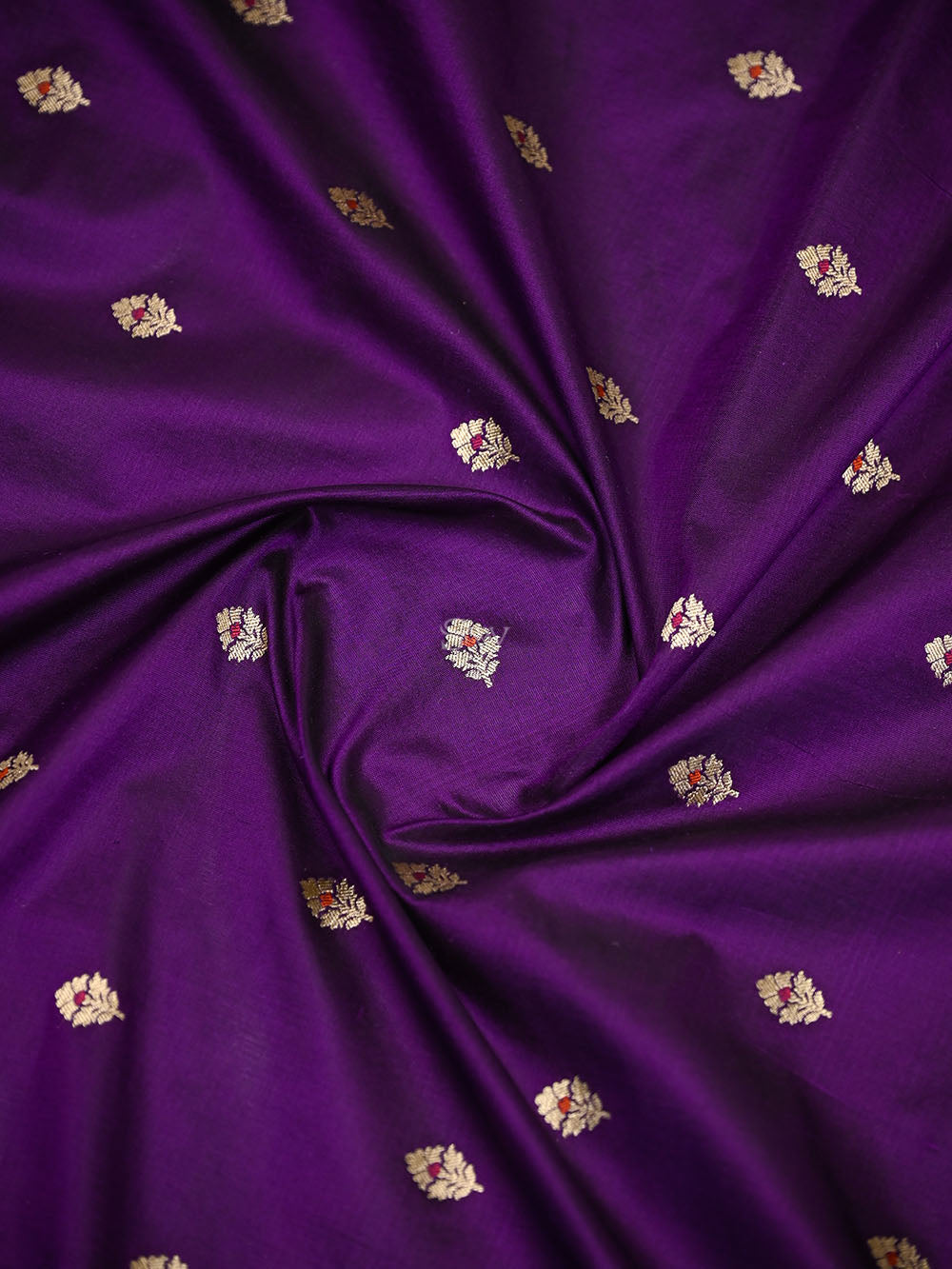 Purple Meenakari Booti Katan Silk Handloom Banarasi Suit - Sacred Weaves