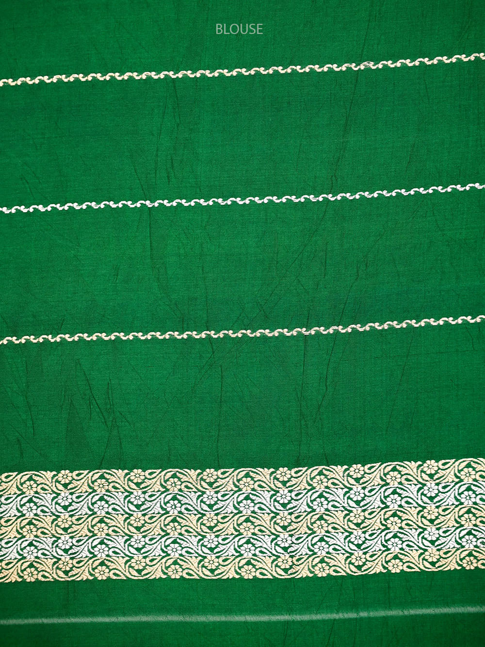 Bottle Green Booti Katan Silk Handloom Banarasi Saree - Sacred Weaves