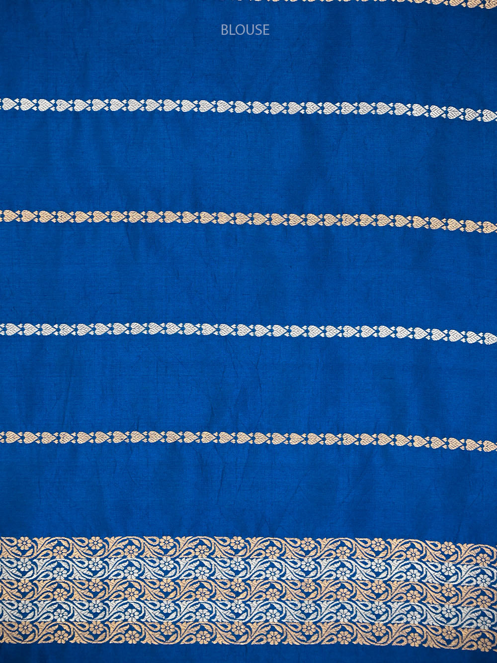 Blue Booti Katan Silk Handloom Banarasi Saree - Sacred Weaves