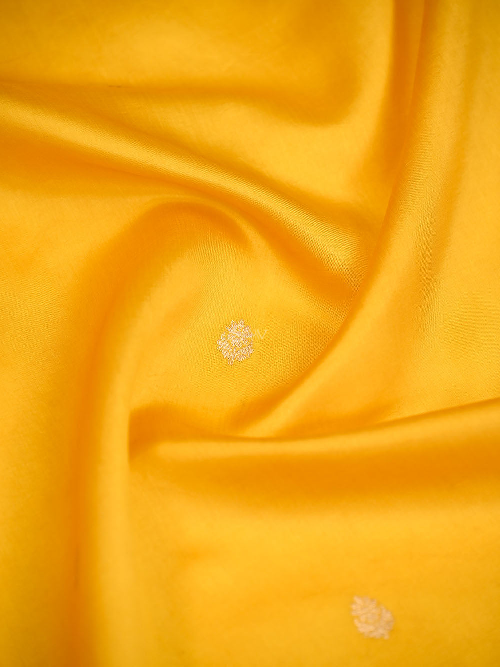 Yellow Booti Katan Silk Handloom Banarasi Saree - Sacred Weaves