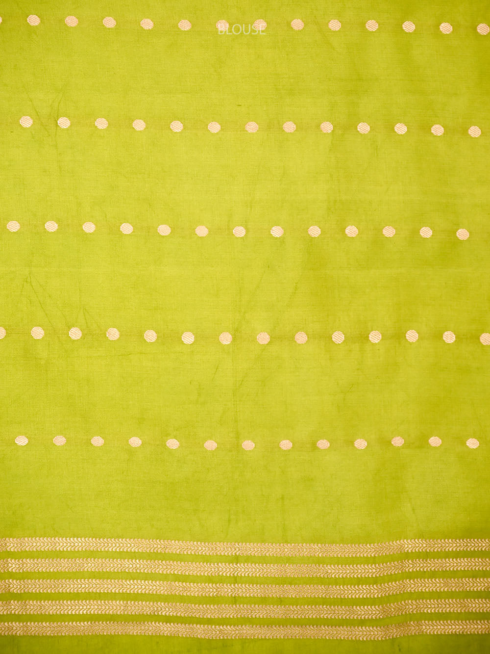 Parrot Green Booti Katan Silk Handloom Banarasi Saree - Sacred Weaves