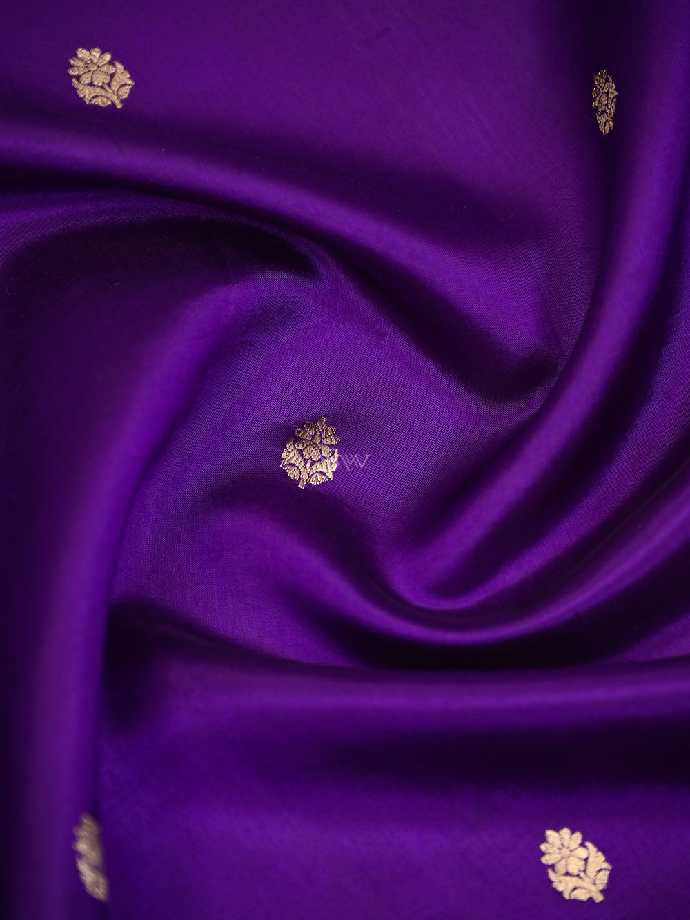 Purple Booti Katan Silk Handloom Banarasi Saree - Sacred Weaves