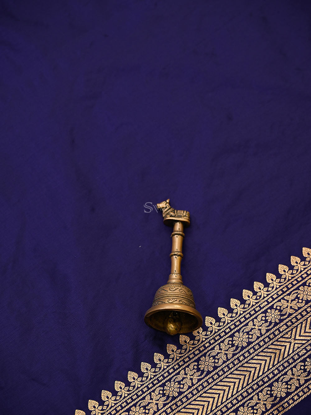 Blue Plain Katan Silk Handloom Banarasi Suit - Sacred Weaves