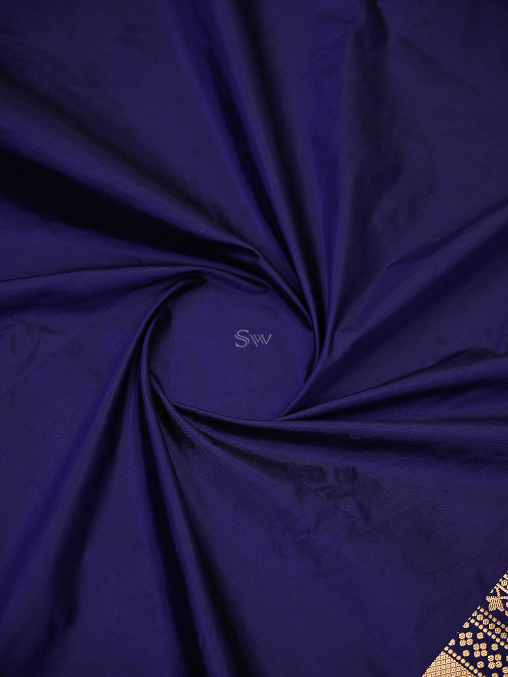 Blue Plain Katan Silk Handloom Banarasi Suit - Sacred Weaves