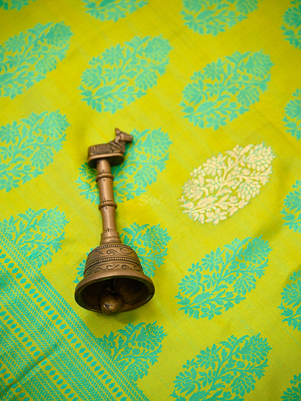 Lime Yellow Satin Tanchoi Silk Handloom Banarasi Suit - Sacred Weaves