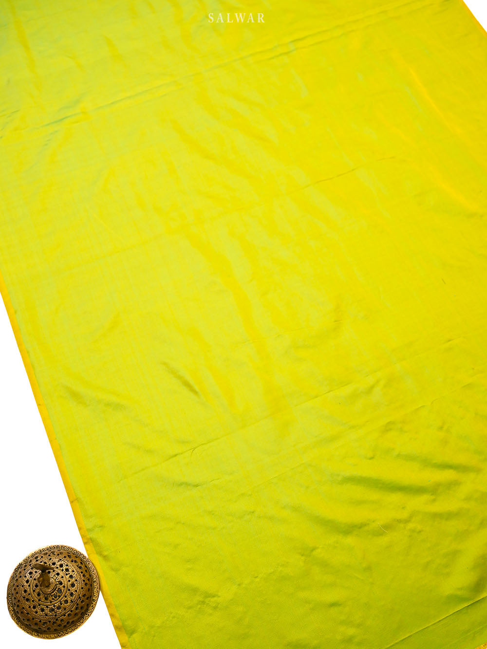Lime Yellow Satin Tanchoi Silk Handloom Banarasi Suit - Sacred Weaves