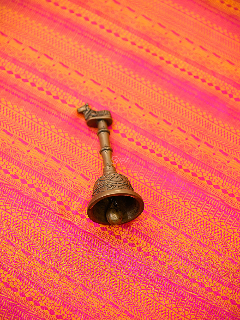 Orange Pink Satin Tanchoi Silk Handloom Banarasi Suit - Sacred Weaves