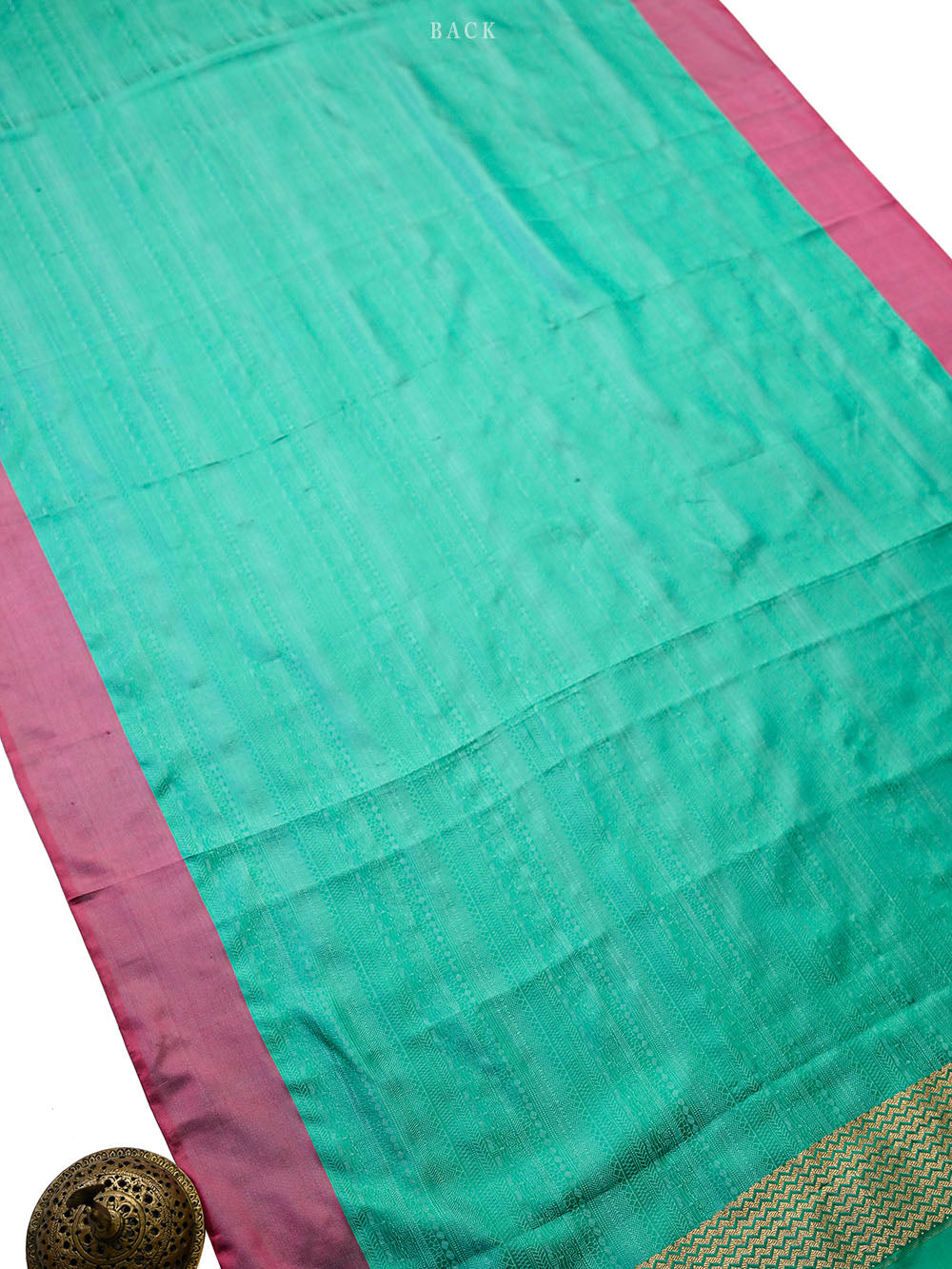 Sea Green Satin Tanchoi Silk Handloom Banarasi Suit - Sacred Weaves