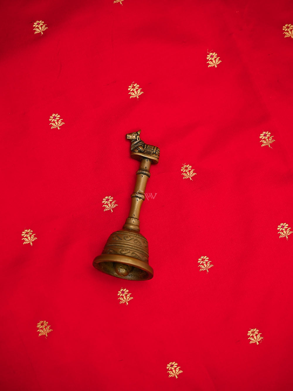Red Floral Booti Satin Silk Handloom Banarasi Suit - Sacred Weaves