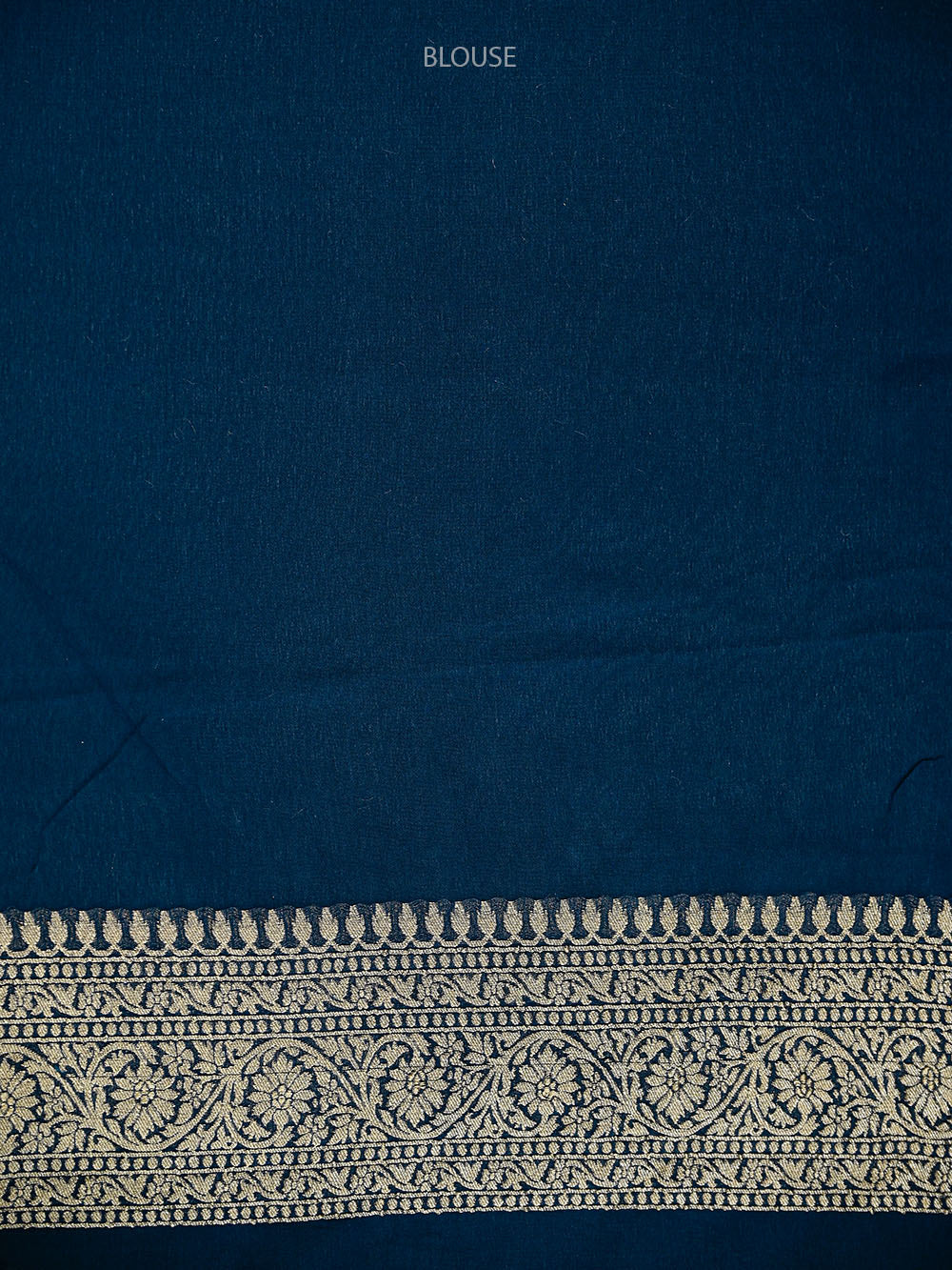 Midnight Blue Boota Khaddi Georgette Handloom Banarasi Saree - Sacred Weaves