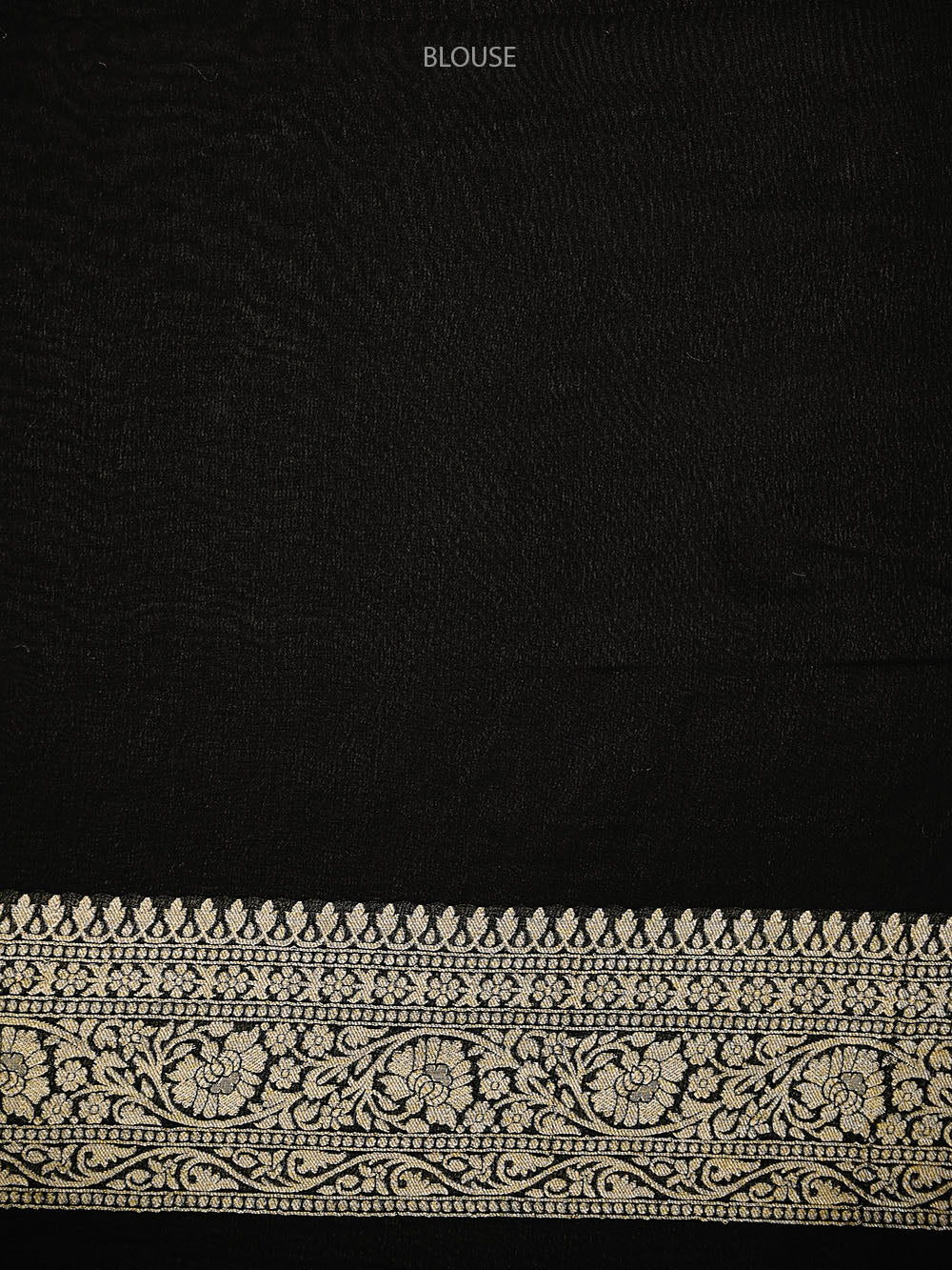 Black Floral Jaal Khaddi Georgette Handloom Banarasi Saree - Sacred Weaves