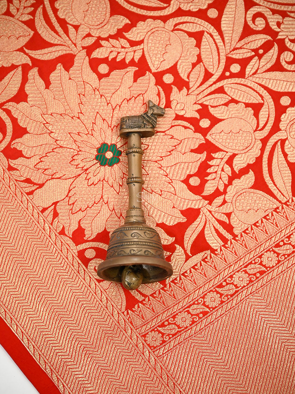 Red Floral Meenakari Silk Brocade Handloom Banarasi Saree - Sacred Weaves