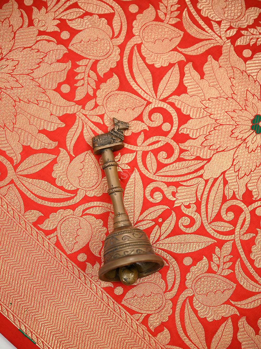 Red Floral Meenakari Silk Brocade Handloom Banarasi Saree - Sacred Weaves