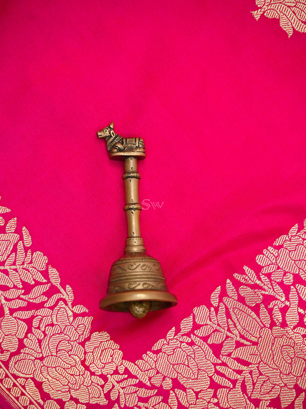 Pink Orange Booti Katan Silk Handloom Banarasi Suit - Sacred Weaves