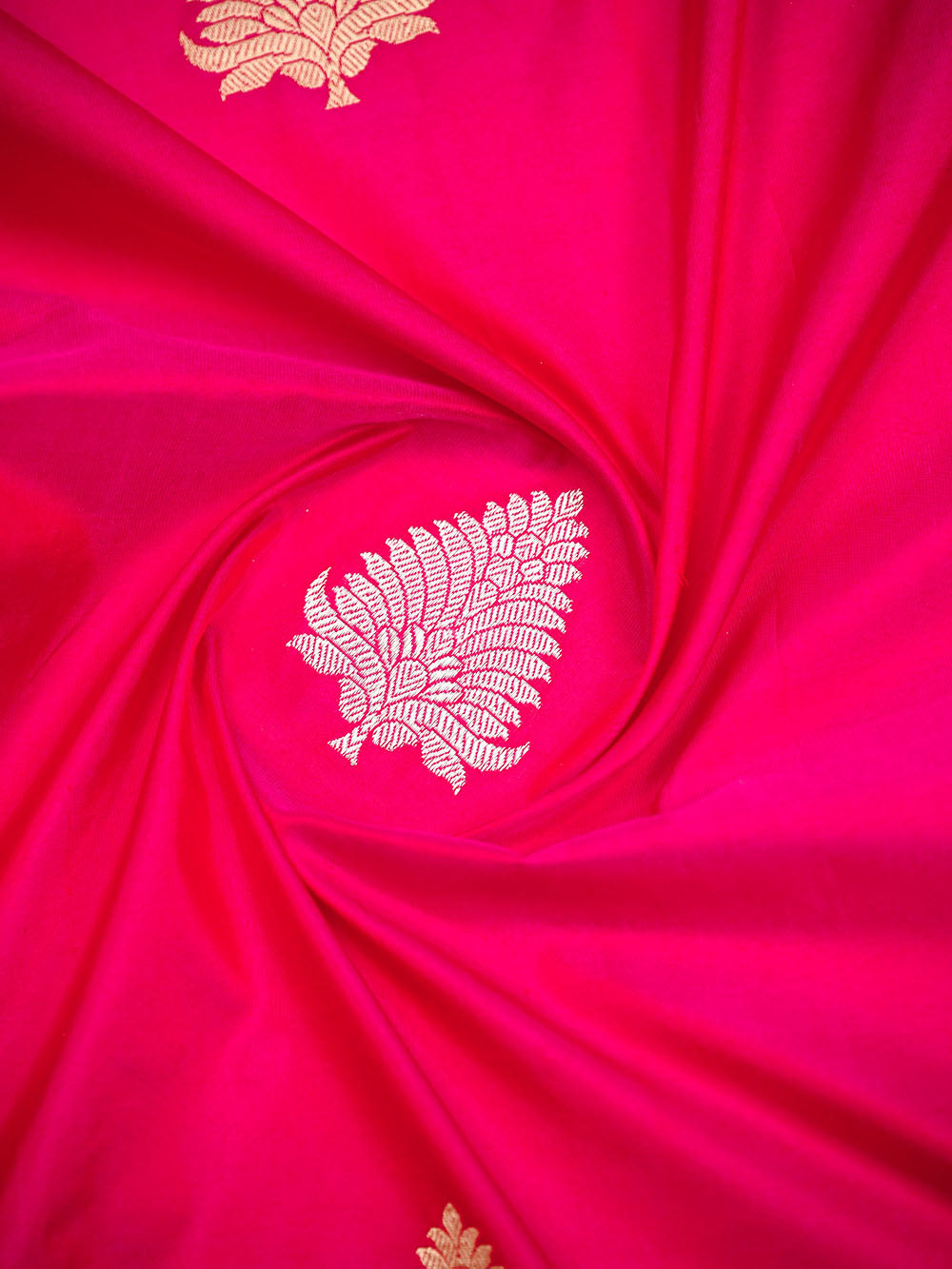 Pink Orange Booti Katan Silk Handloom Banarasi Suit - Sacred Weaves