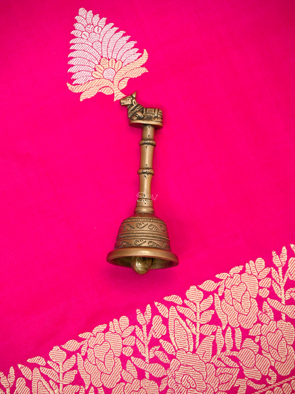 Pink Orange Booti Katan Silk Handloom Banarasi Suit - Sacred Weaves