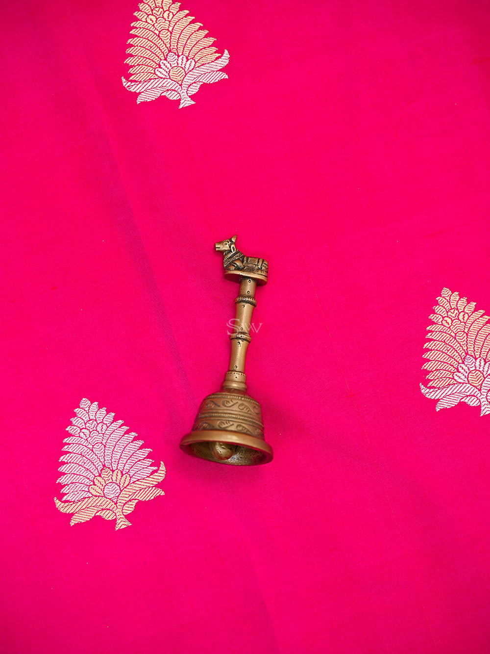 Pink Orange Booti Katan Silk Handloom Banarasi Suit - Sacred Weaves