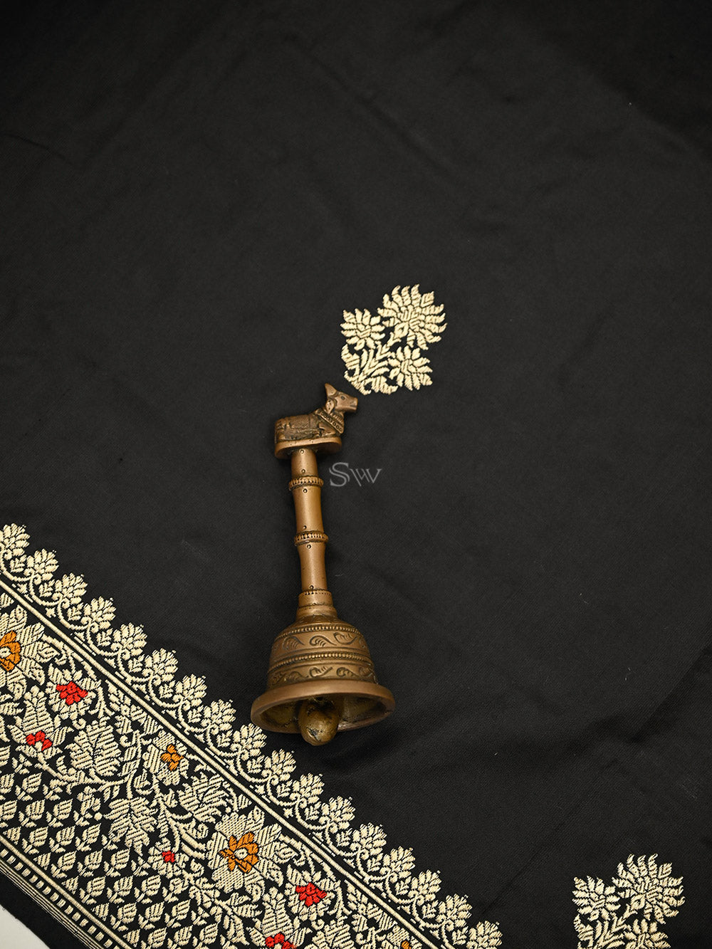 Black Booti Katan Silk Handloom Banarasi Suit - Sacred Weaves