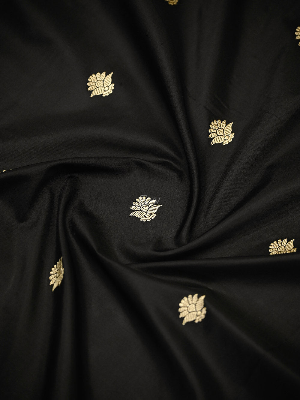 Black Booti Katan Silk Handloom Banarasi Suit - Sacred Weaves