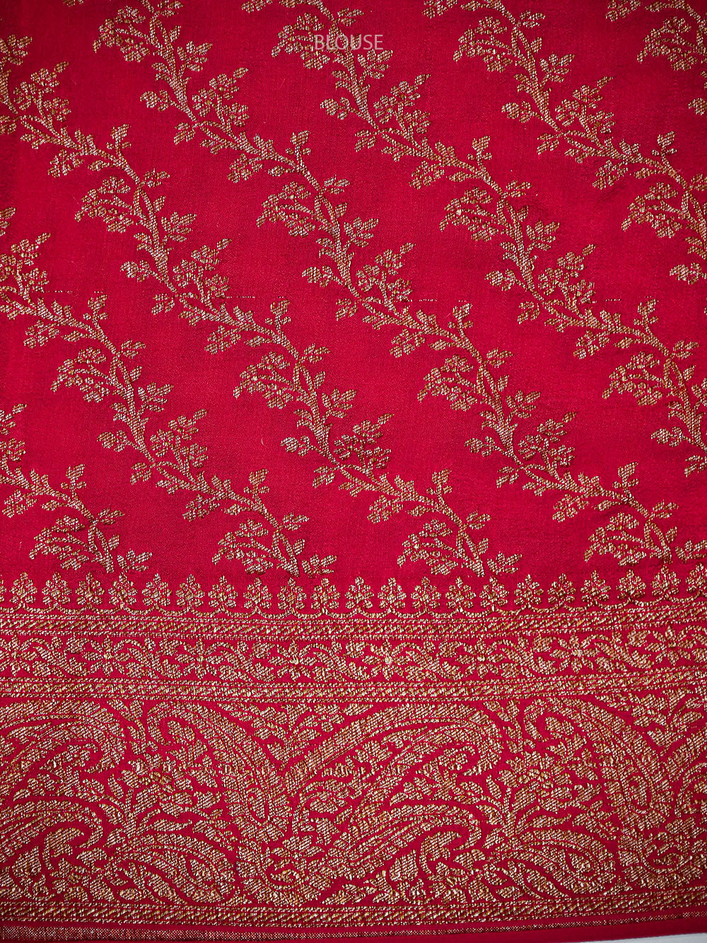 Dark Pink Booti Crepe Silk Handloom Banarasi Saree - Sacred Weaves