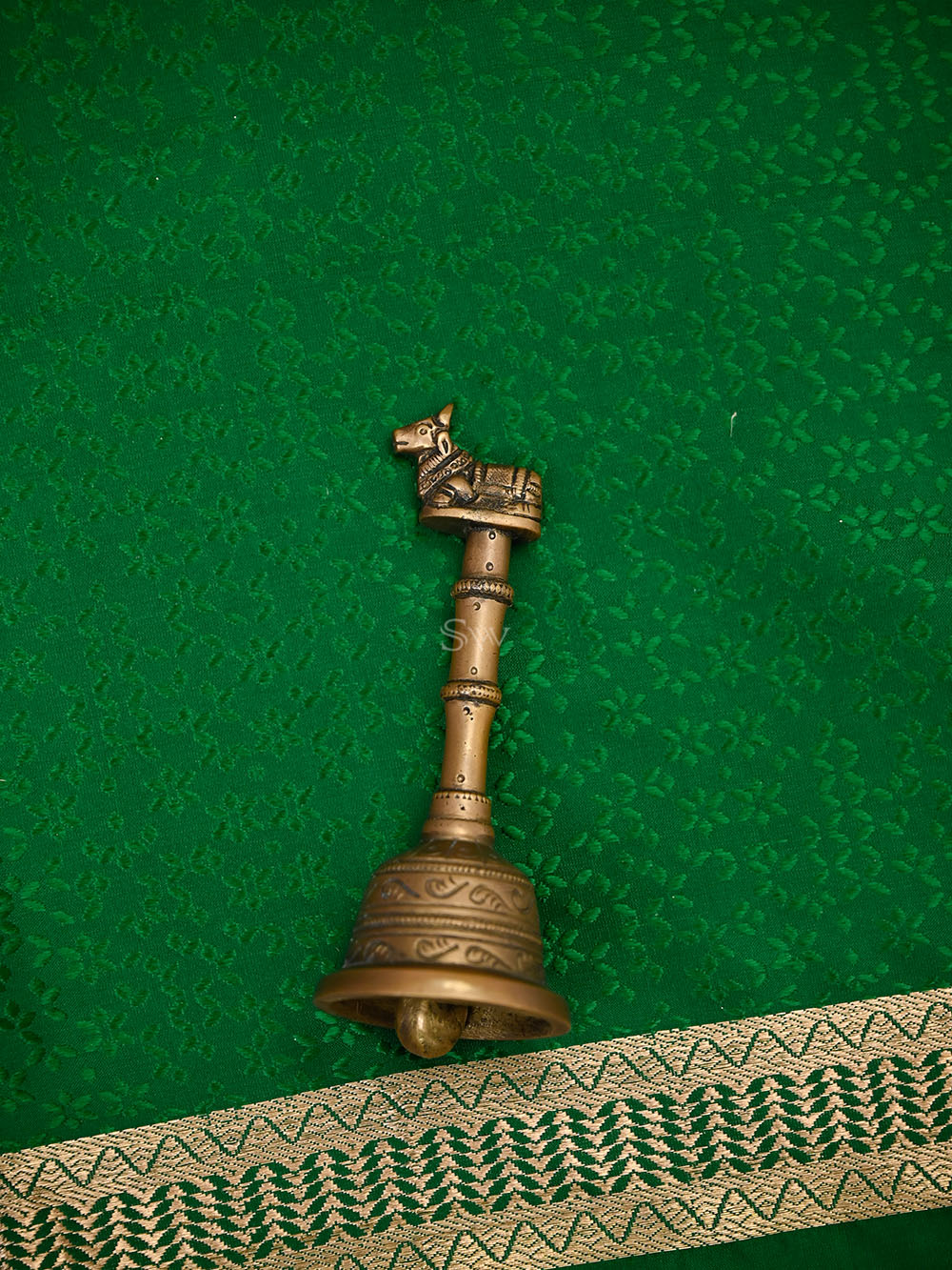 Bottle Green Satin Tanchoi Silk Handloom Banarasi Suit - Sacred Weaves