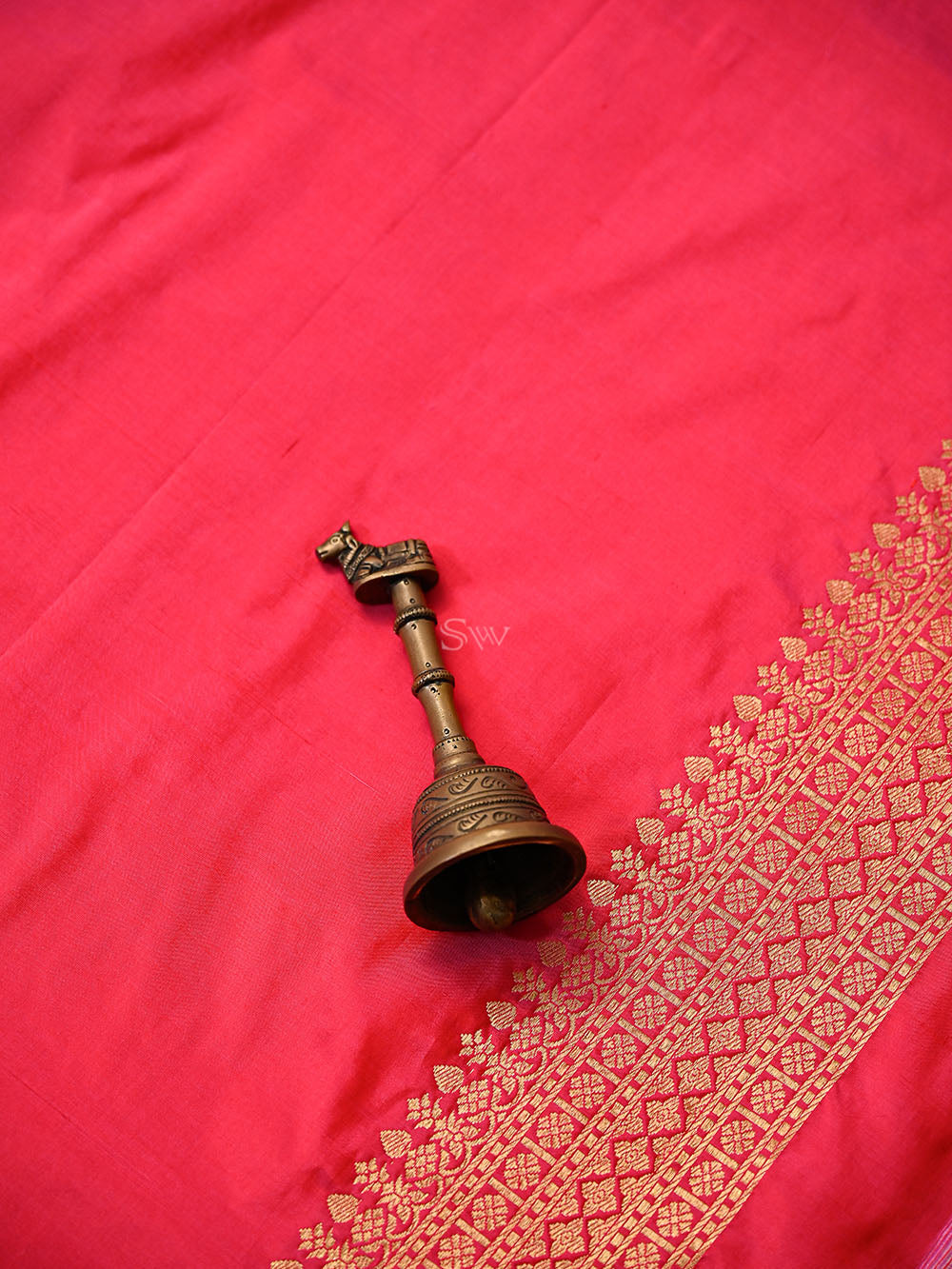 Dark Pink Plain Katan Silk Handloom Banarasi Suit - Sacred Weaves