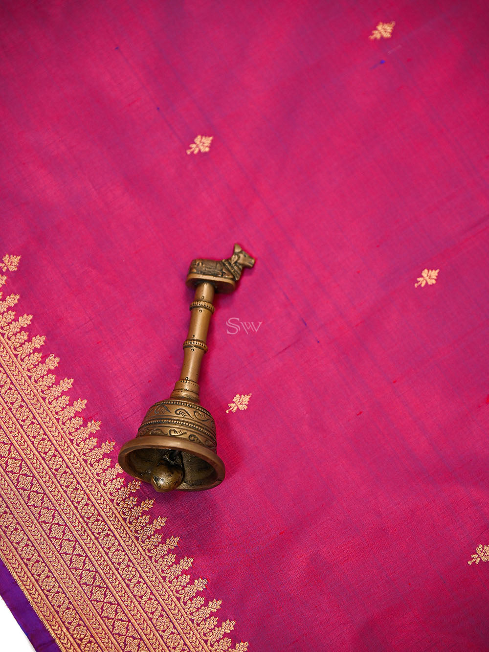 Magenta Plain Katan Silk Handloom Banarasi Suit - Sacred Weaves