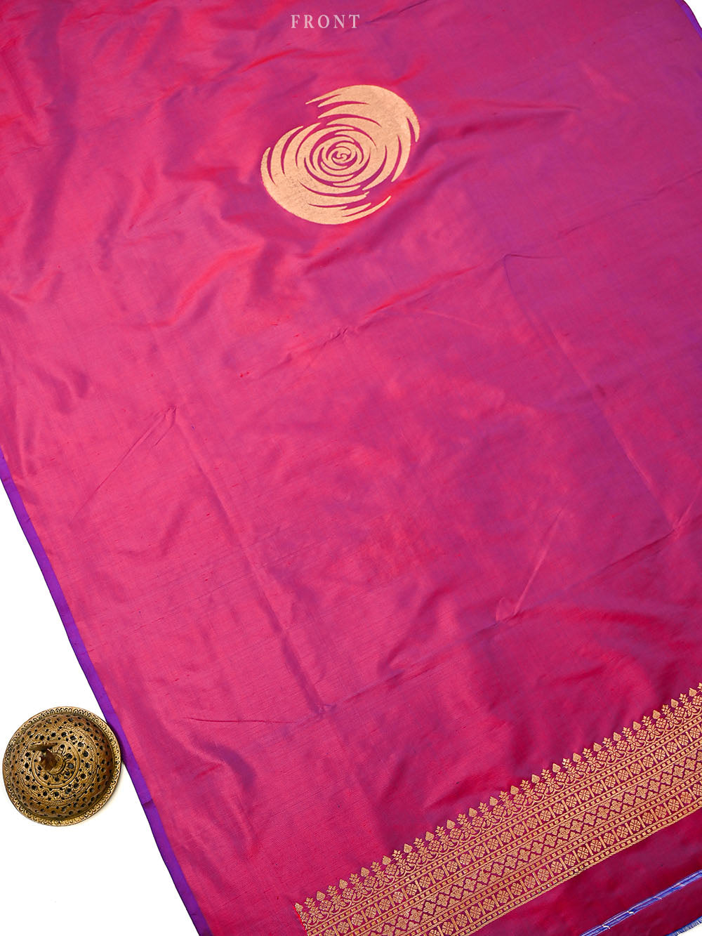 Magenta Plain Katan Silk Handloom Banarasi Suit - Sacred Weaves
