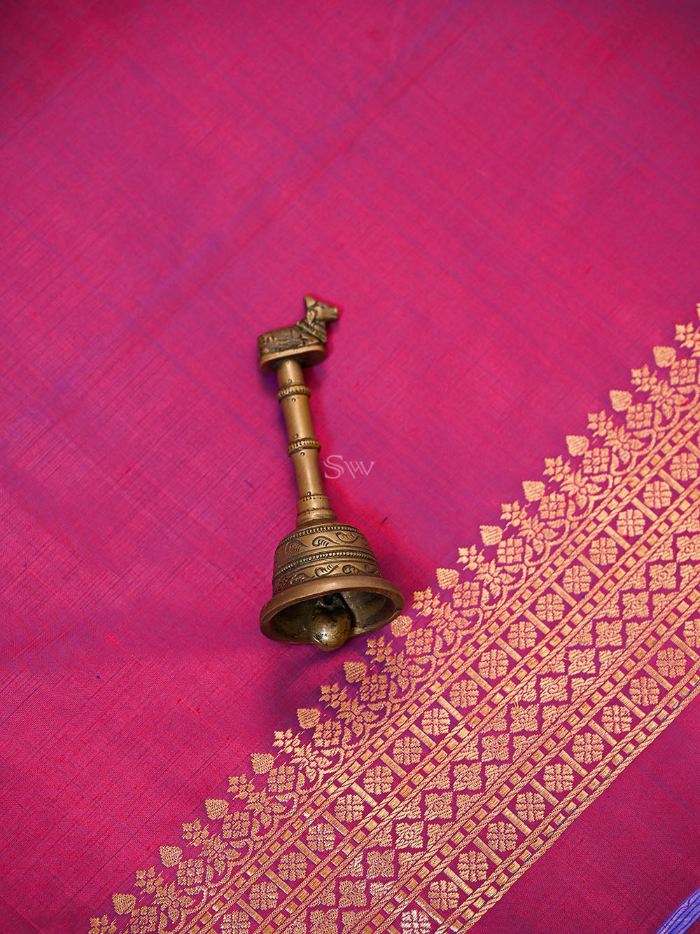 Magenta Plain Katan Silk Handloom Banarasi Suit - Sacred Weaves