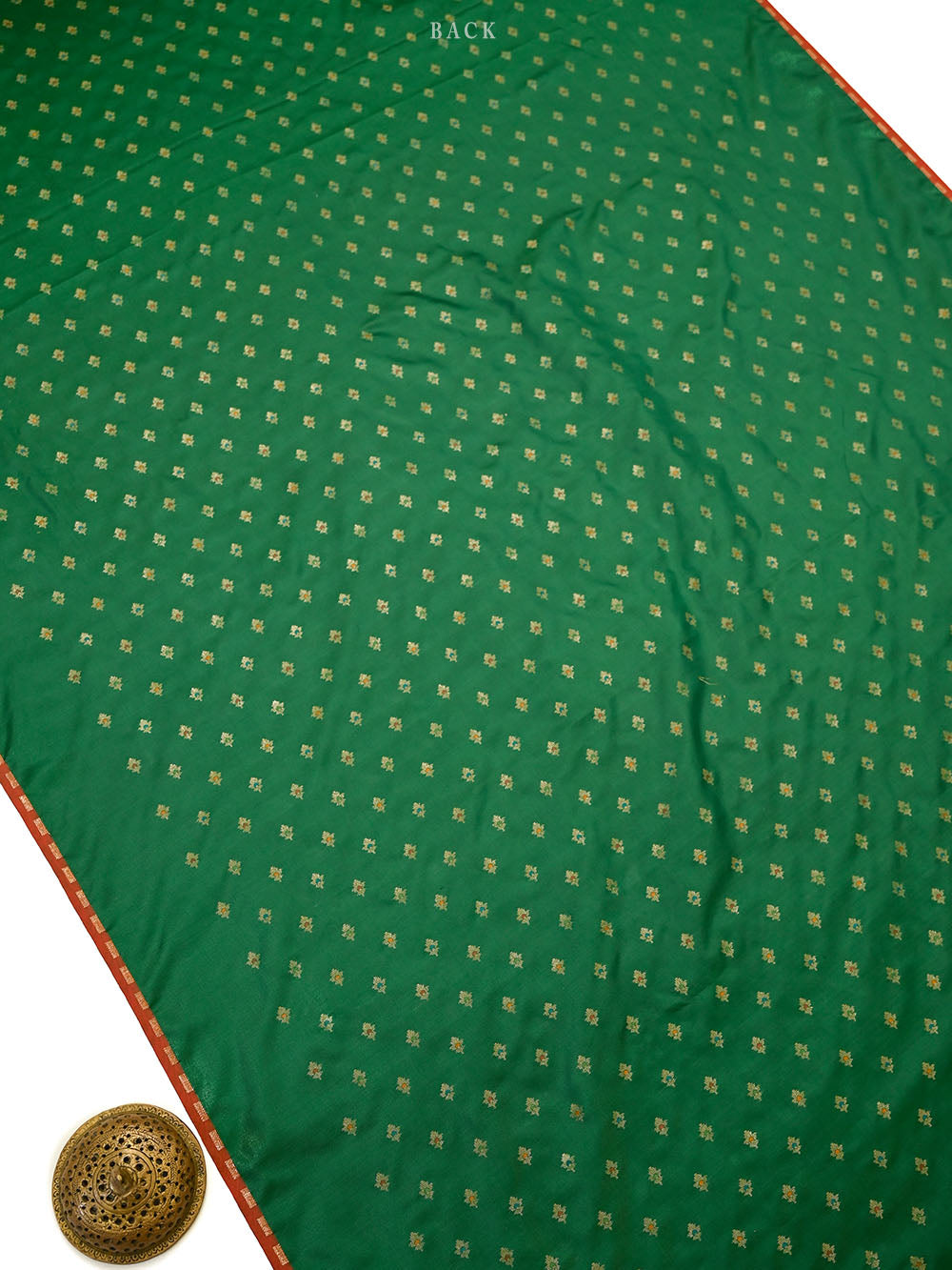 Bottle Green Meenakari Booti Katan Silk Handloom Banarasi Suit - Sacred Weaves