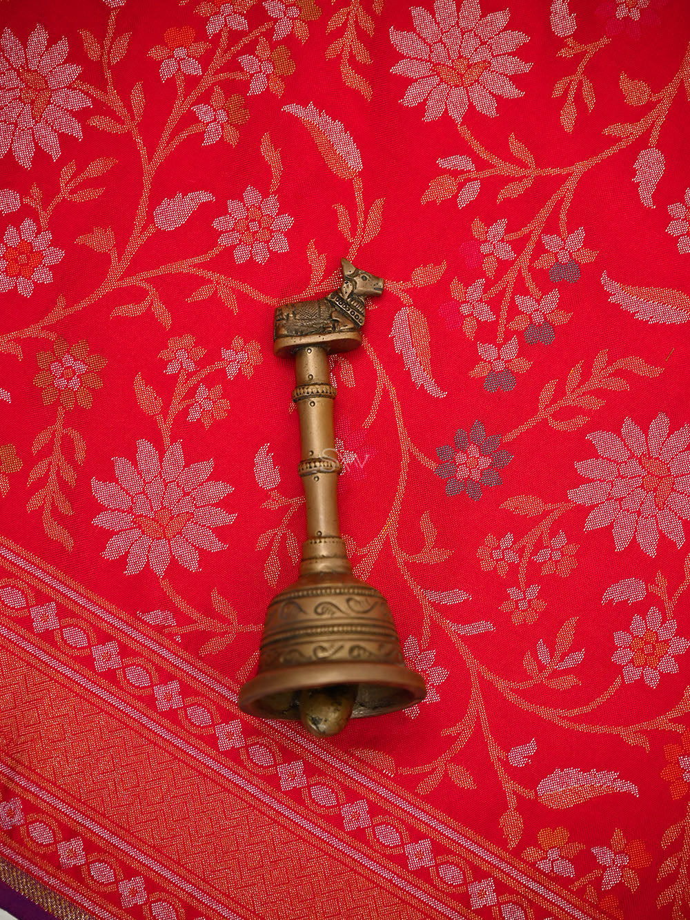 Red Meenakari Booti Katan Silk Handloom Banarasi Suit - Sacred Weaves