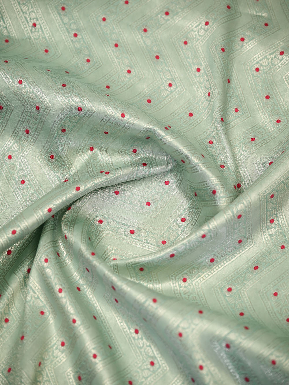 Sea Green Meenakari Booti Tissue Silk Handloom Banarasi Suit - Sacred Weaves