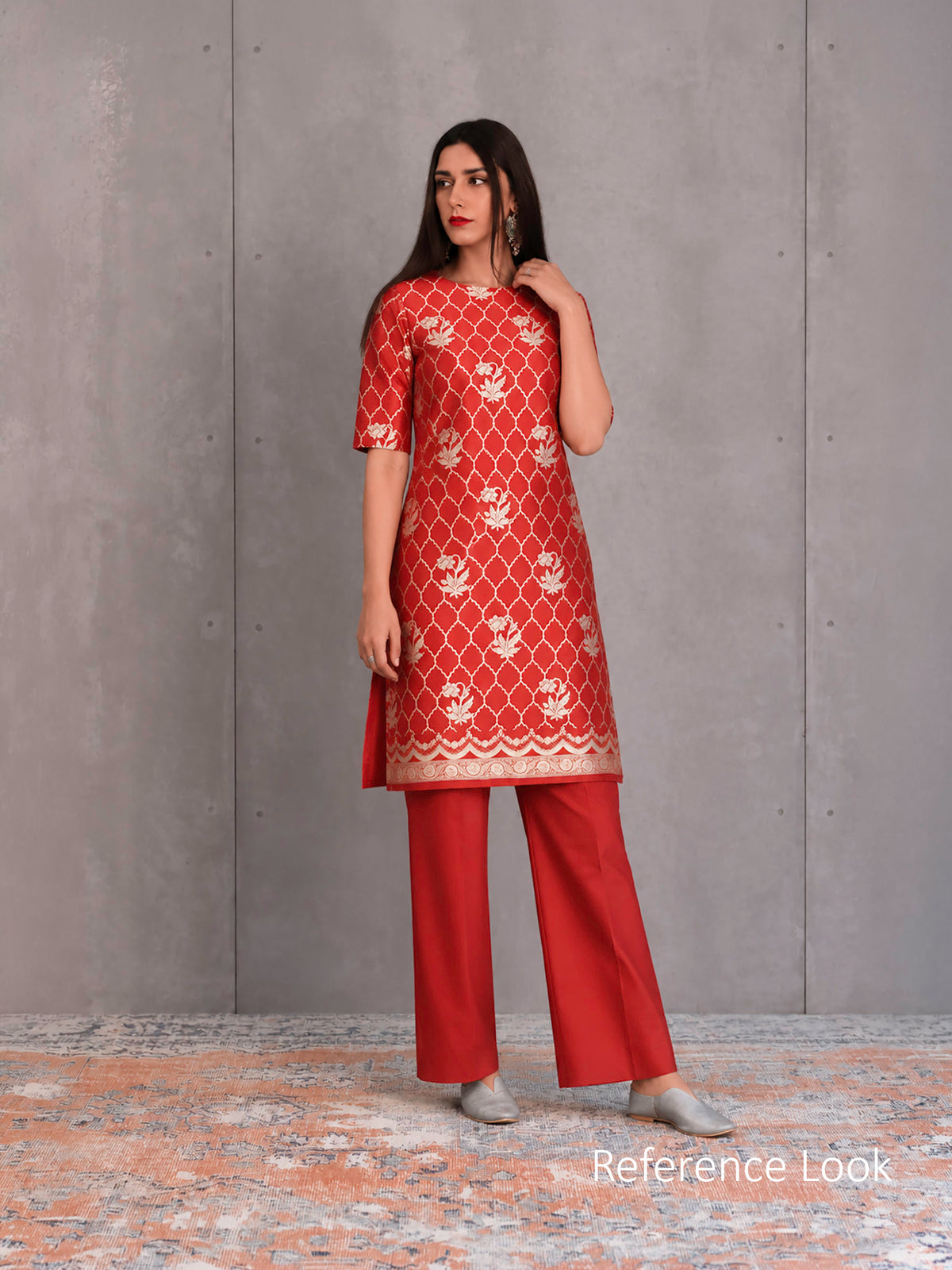 Red Sona Roopa Jaal Katan Silk Handloom Banarasi Suit - Sacred Weaves