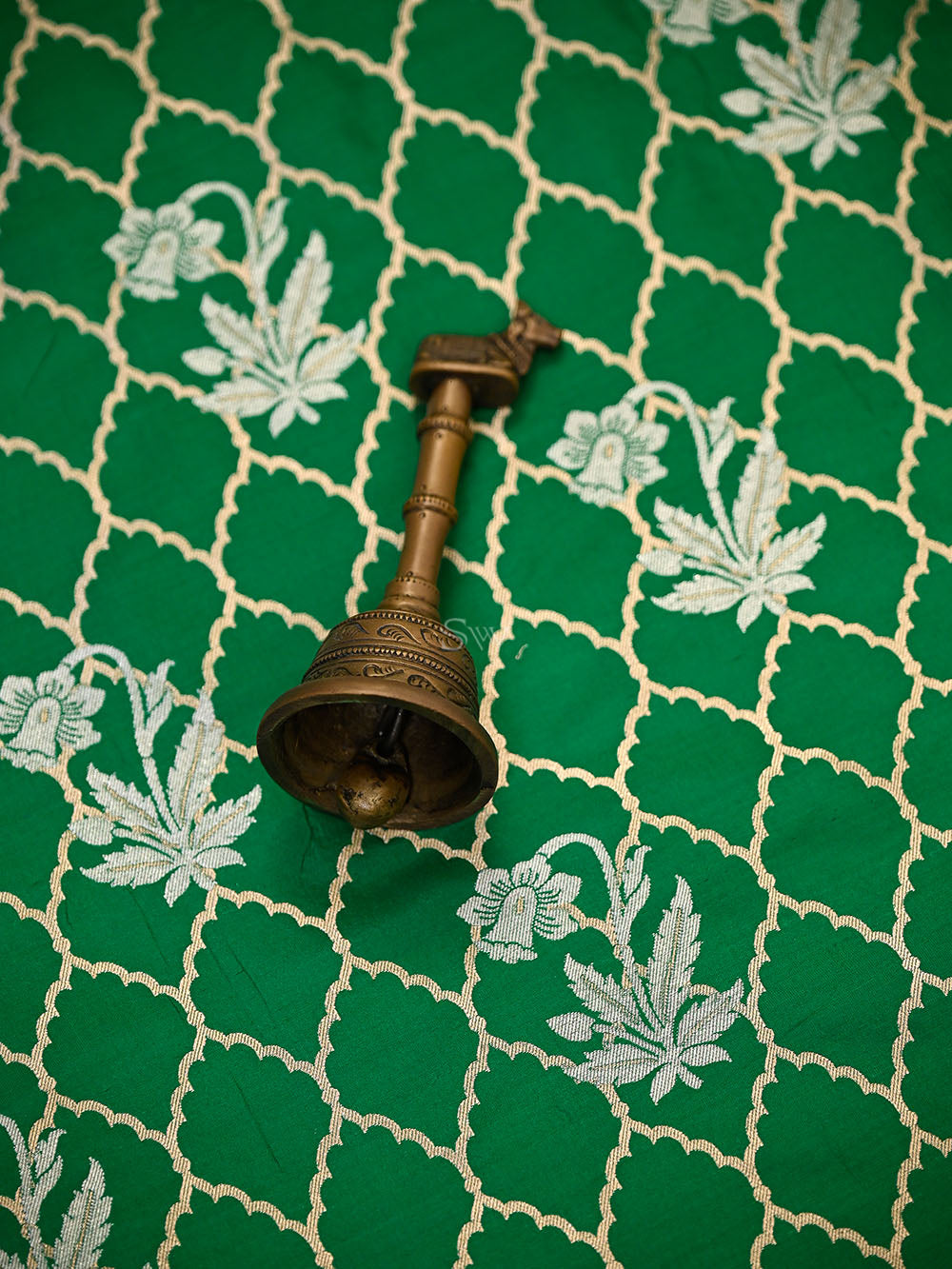 Green Sona Roopa Jaal Katan Silk Handloom Banarasi Suit - Sacred Weaves