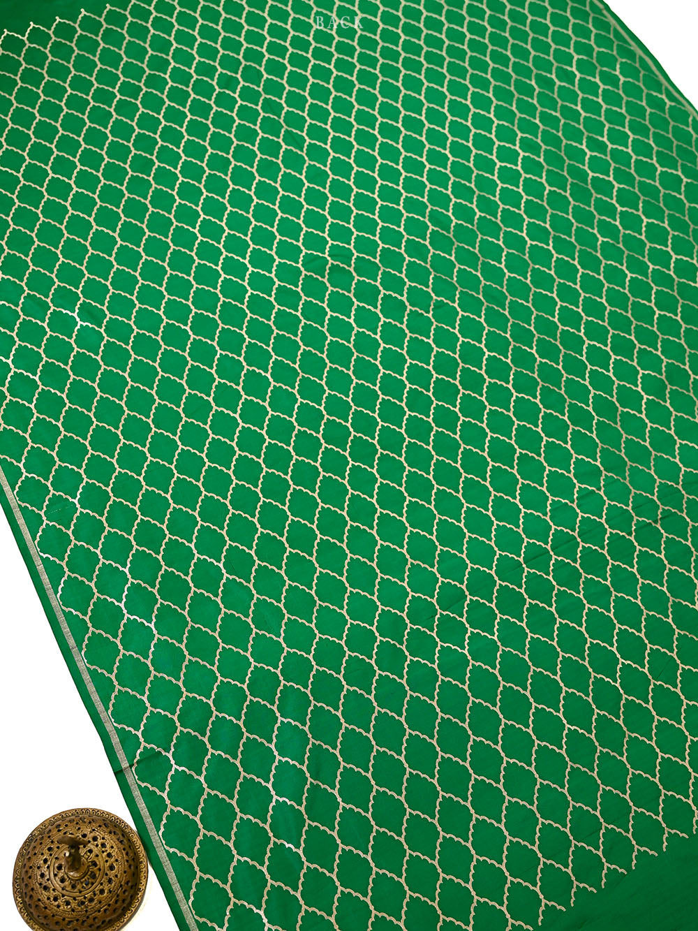 Green Sona Roopa Jaal Katan Silk Handloom Banarasi Suit - Sacred Weaves