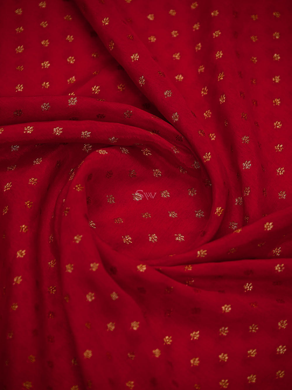 Maroon Zari Booti Crepe Silk Handloom Banarasi Saree - Sacred Weaves