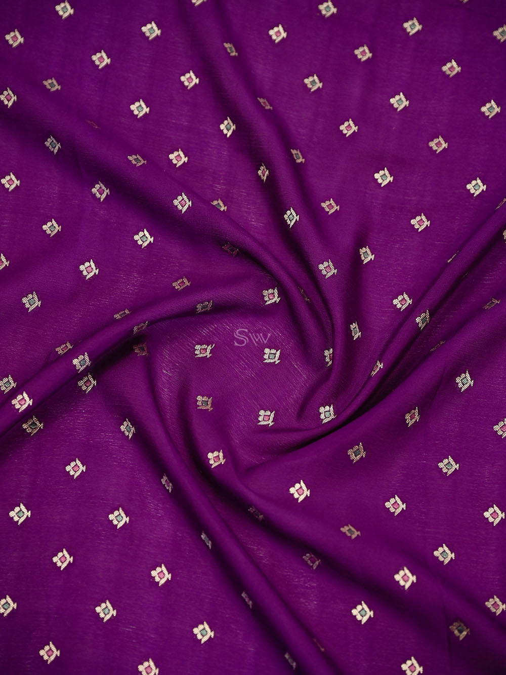 Purple Meenakari Crepe Silk Handloom Banarasi Suit - Sacred Weaves