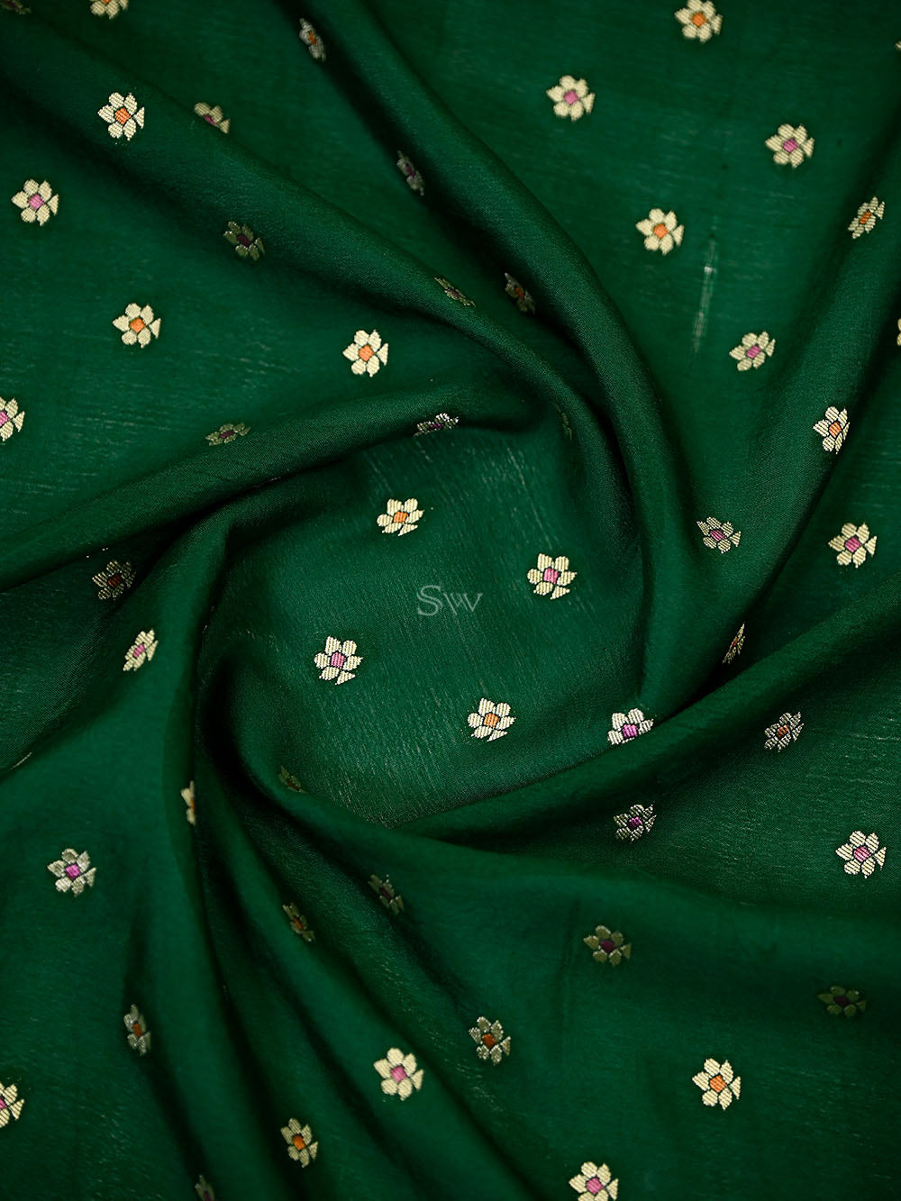 Bottle Green Meenakari Crepe Silk Handloom Banarasi Suit - Sacred Weaves