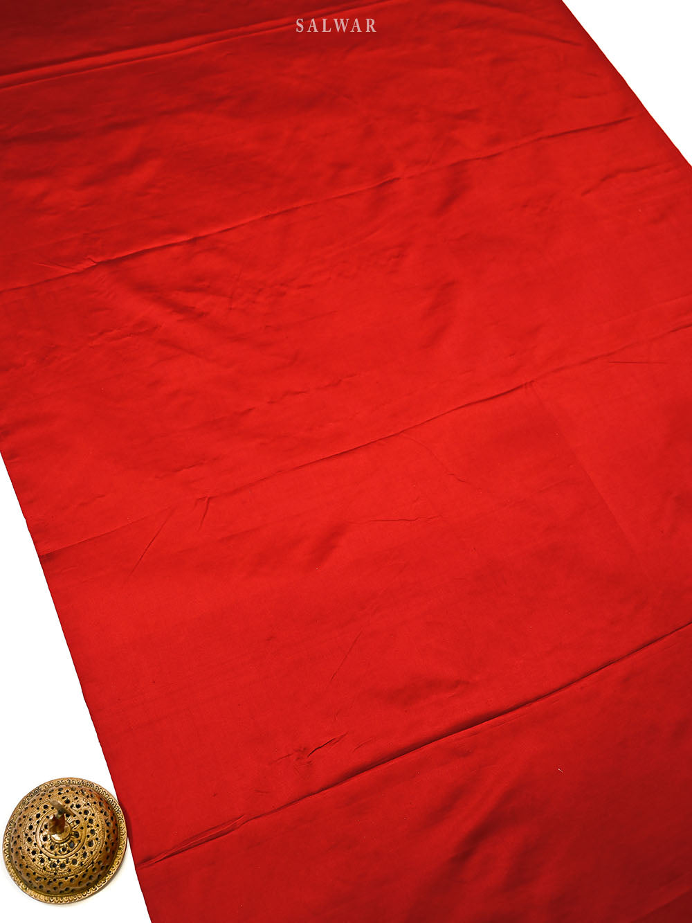 Red Floral Booti Satin Silk Handloom Banarasi Suit - Sacred Weaves