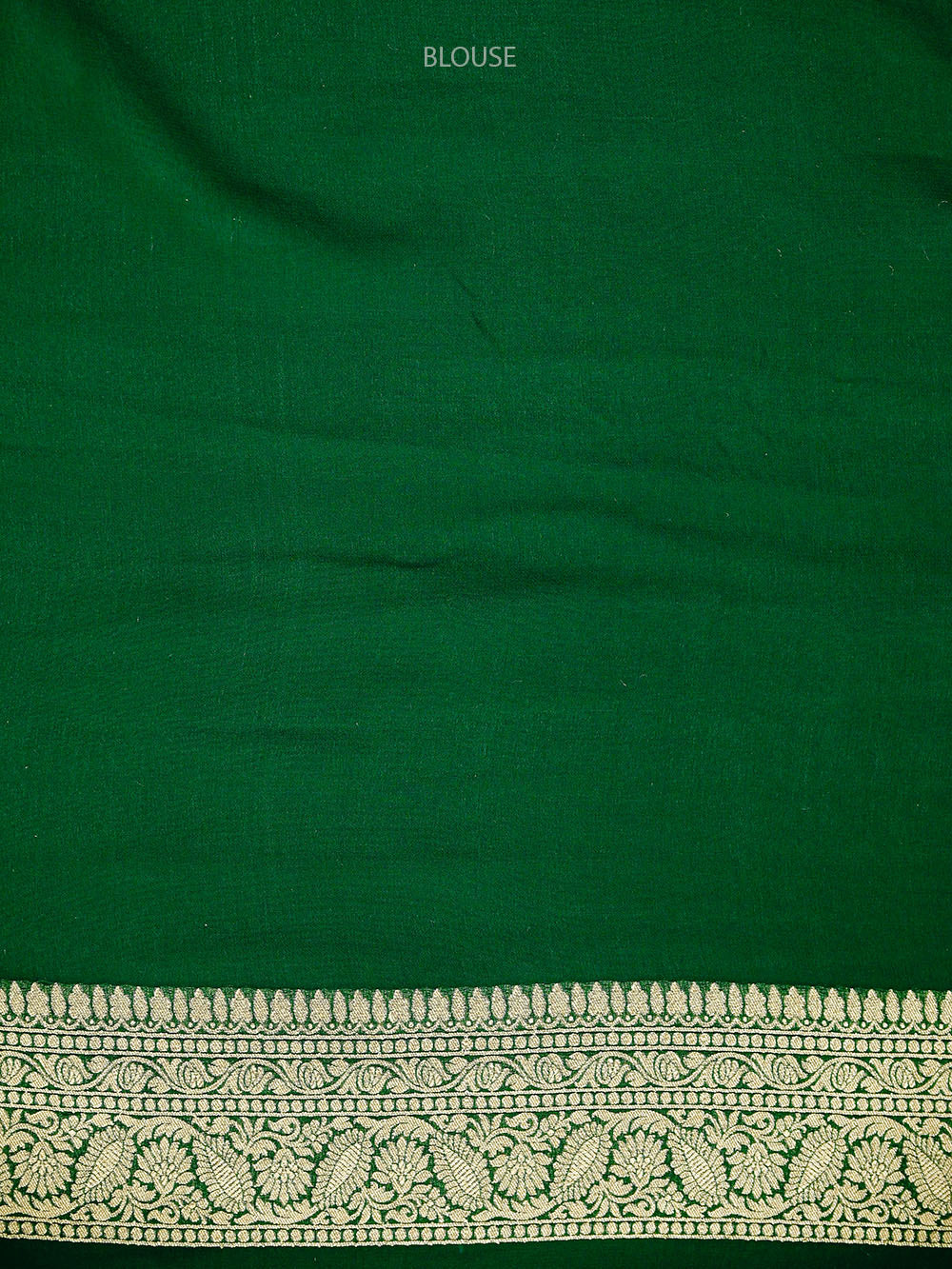 Bottle Green Booti Khaddi Georgette Handloom Banarasi Saree - Sacred Weaves