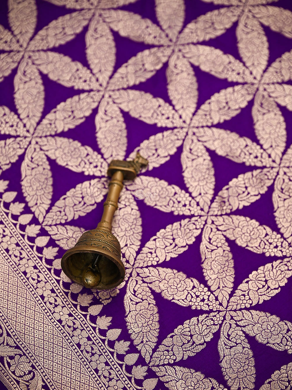 Purple Silk Zari Brocade Handloom Banarasi Saree - Sacred Weaves