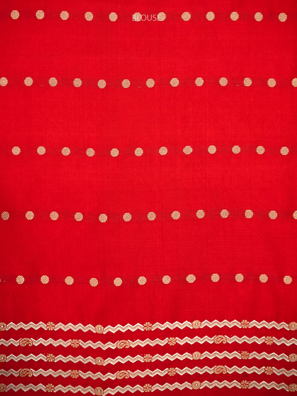 Red Gold Floral Booti Pure Handloom Banarasi Soft Silk Saree - Sacred Weaves