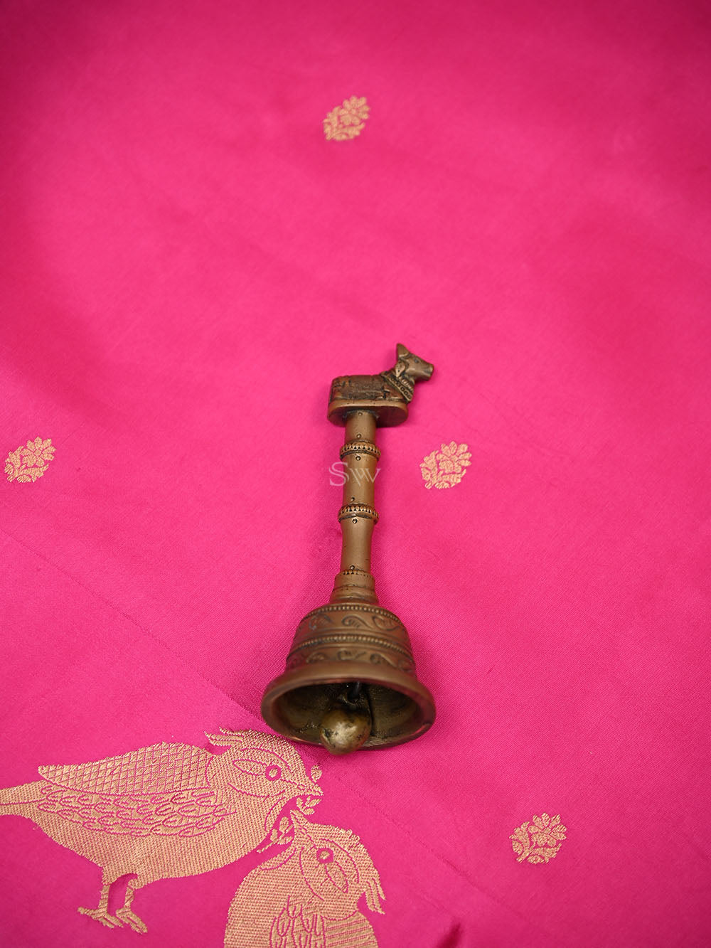 Pink Floral Booti Pure Handloom Banarasi Soft Silk Saree - Sacred Weaves